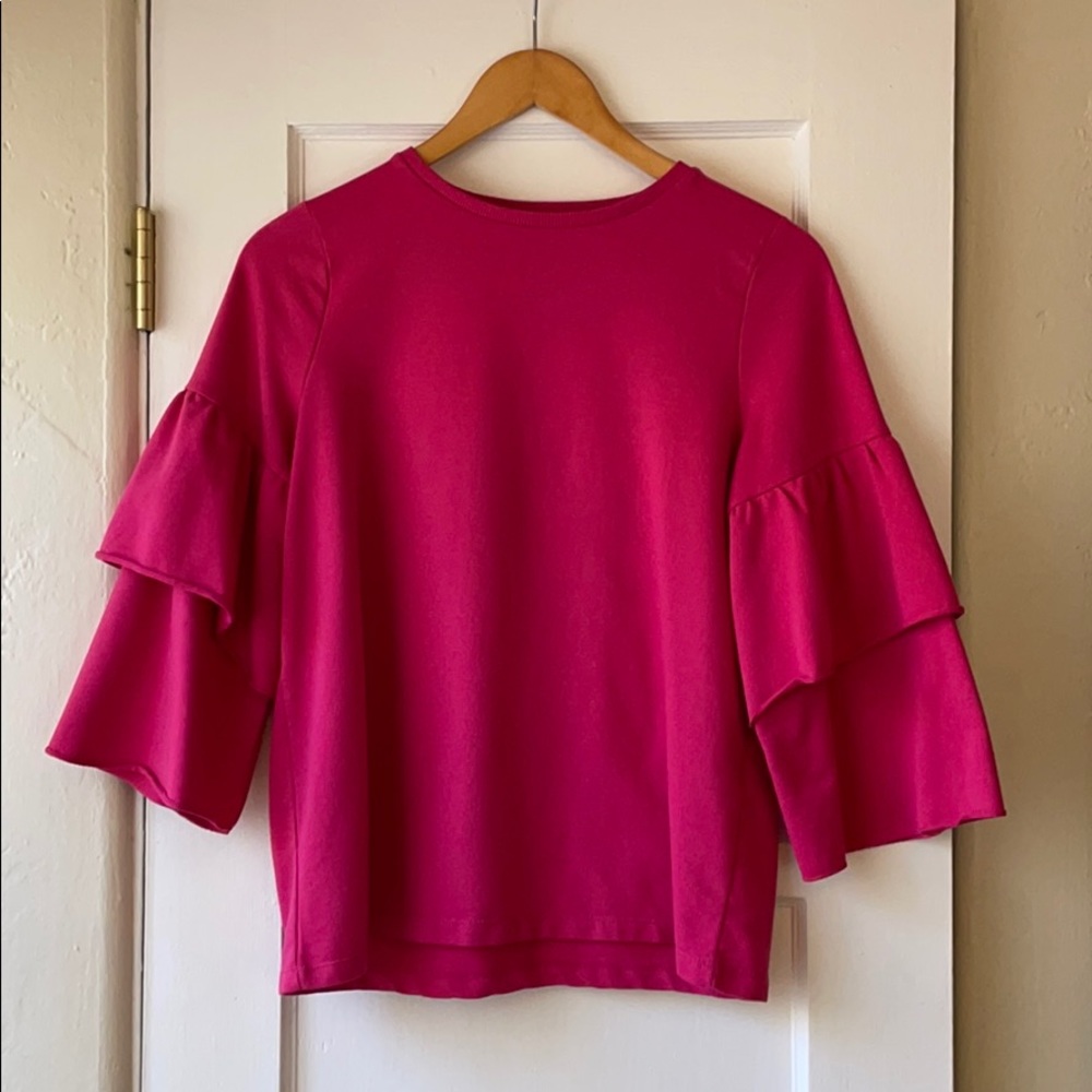Veto Moda hot pink bell sleeve top